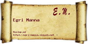 Egri Manna névjegykártya